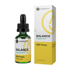 Bottle and box of Balance blend CBD oil drops.